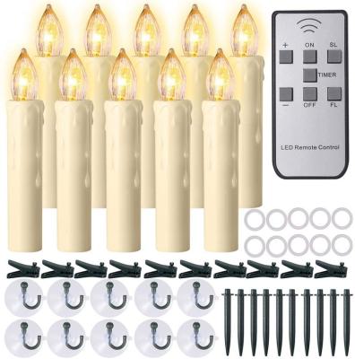 China Remote Control 12pcs LED Holiday Candles Christmas Light Wireless Flickering LED Candles Flame for sale