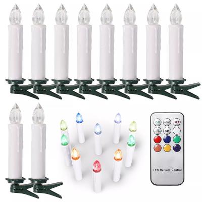 China 20pcs Birthday Christmas Candles RGB Wireless Candles With Remote Control For Christmas for sale