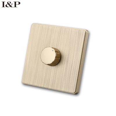 China OEM ODM 86mm*86mm/146mm*86mm PC Wall Residential/General Purpose UK Standard Material Gold Switch and Dimmer Socket Switch for sale