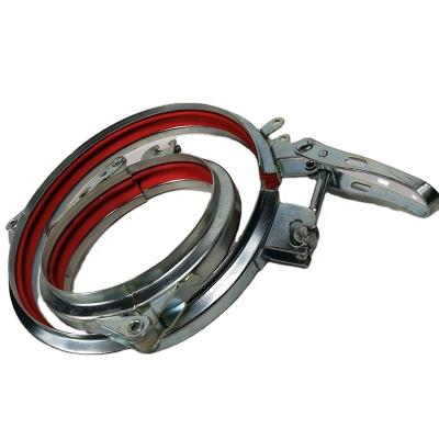 China Industrial Hot Sales Dust Extraction Air Duct Galvanized Steel Quick Release V-Band Clamp Duct Clamp for sale