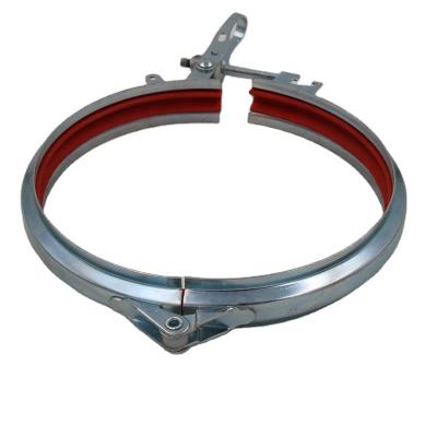 China Ducts Clamp 100 mm For Dust System Ventilation Quick Release Locking Pipe Clamp Quick Duct Clamp Galvanized Air Duct V-Band Lever Clamp for sale