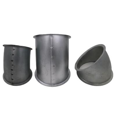 China Industrial Modular Pipeline Galvanized Steel Round Pipe Fittings Pressed Bends Flange Elbow With Edge For Dust Collection System for sale