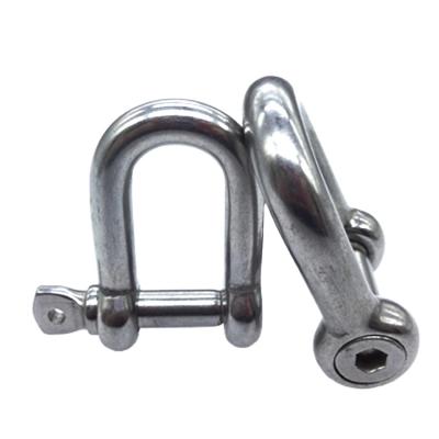 China Heavy Industry Grade 316 Stainless Steel European Standard 8mm D Shackle Shackle Marine Type Anchor Size 3/8 for sale