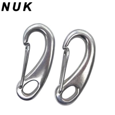 China Heavy Industry Marine Stainless Steel Egg Shape Spring Hook Snap Hook Carabiner and Lanyard Spring for sale