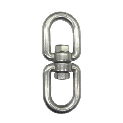 China High Polished Double Eye Multifunctional Swivel Stainless Steel Swivel Chain Ring for sale