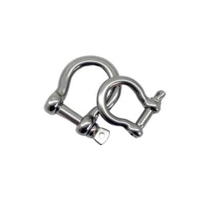 China Heavy Industry Stainless Steel Screw Pin Lifting Chain M10 Shackle Anchor Bow European Type Shackle Shackle for sale