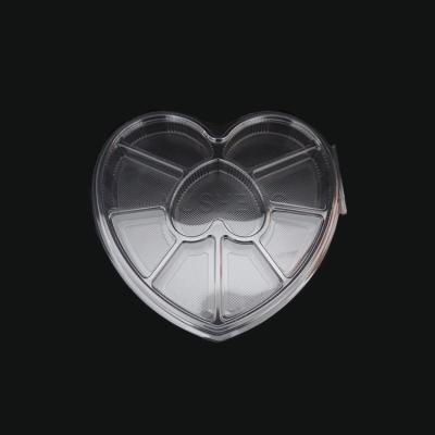 China Disposable Food Container 9compartment Heart Shaped Food Container for sale