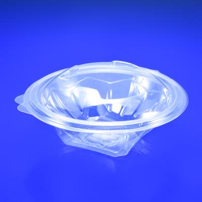 China Disposable Clear PET Material Clamshell Disposable 24 Oz Salad Bowl for sale