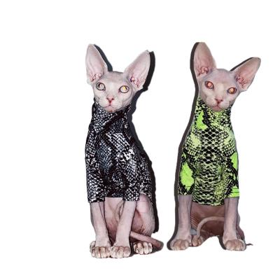 China Viable bald cat clothes sphinx cat audel t-shirt tie-dye short east german spring cat pet clothing for sale