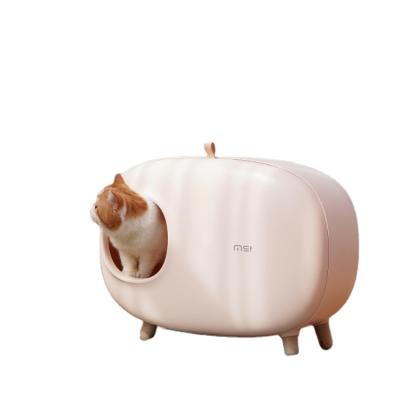 China Sustainable Wholesale Pet Cat Litter Box Enclosed Cleaning Mode And Lightweight Toilet For Cats High Quality for sale