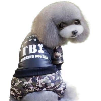 China Viable Winter FBI Camouflage Clothes Pet Quadruped Padded Jacket Padded Dog Clothes Factory Wholesale for sale