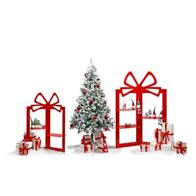 China China SCIENTIFIC LABOR ORGANIZATION Display Design Red Gift Box Display Stand Chinese New Year Decorations Window Display Props for sale