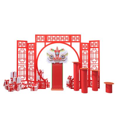 China China SCIENTIFIC LABOR ORGANIZATION Display Design Lion S Head Window Happy New Year Decorations Window Decoration for sale