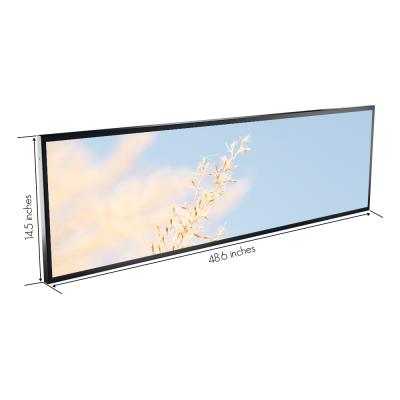 China Indoor 49.5 Inch Full Hd VCR Lcd Stretched Bar Shelf Lcd Display Advertising Lcd Screen for sale