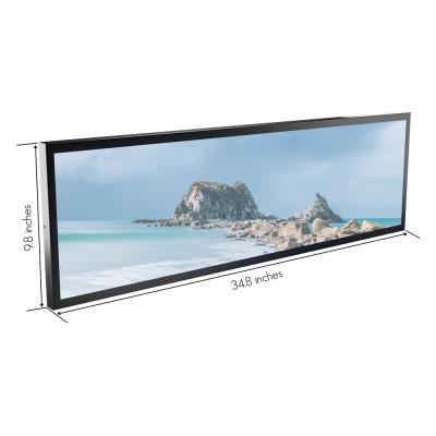 China 36 Inch Indoor Wall Mounted Slim Android Stretched Ultra Wide Shelf Bar Display LCD Screen for sale