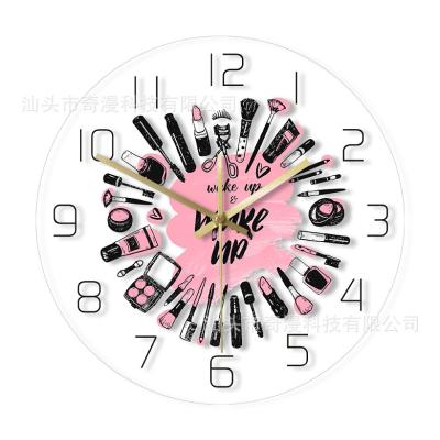 China FOLDER Factory Direct Selling Transparent Wall Clock With LED Light Acrylic Quartz Analog Wall Hanging Clock for sale