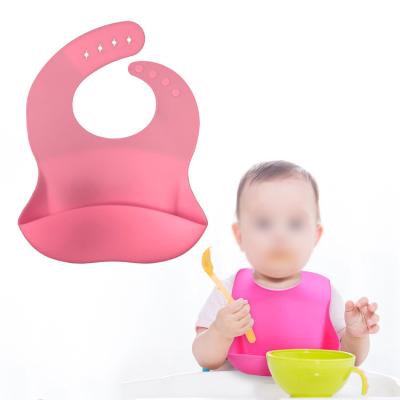 China Food Grade Detachable Buckle BPA Free Guangdong Supplier Silicone Kids Baby Bibs Waterproof Soft Bibs for sale