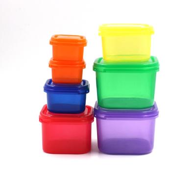 China Plastic Box Consumption Food Container Kit Party 7pcs/set 21Days Multicolor Viable Calorie Free Healthy Control Lunch Box for sale