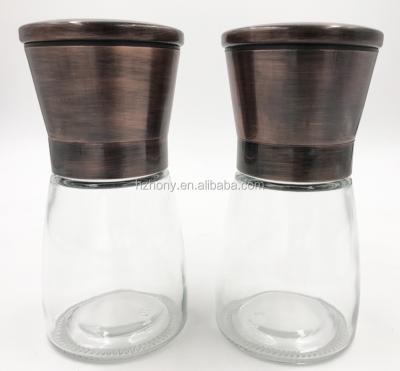 China Durable Durable Premium Bronze Grinder Salt and Pepper Set - Stainless Steel-Copper Salt and Pepper Grinders - Adjustable Ceramic Spice Grinder for sale