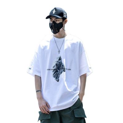 China Breathable High Quality 100% Cotton Printing Fashion Streetwear Shorts Sleeve Men Oversized T-shirt for sale