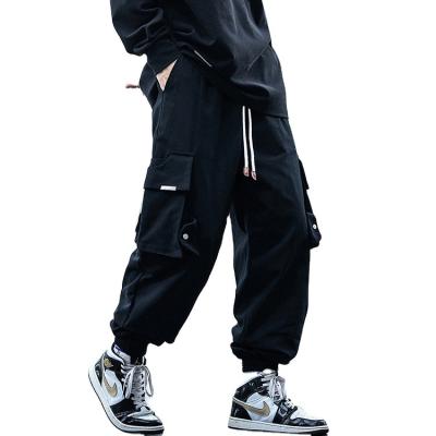 China Breathable Wholesale Black Drawstring Multiple Pockets Mens Baggy Unisex Cargo Pants for sale