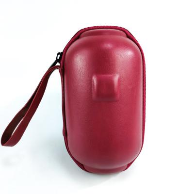 China Fashion Waterproof Red Leather Tea Cup Box Protective Shockproof Portable Simple Tea Case for sale