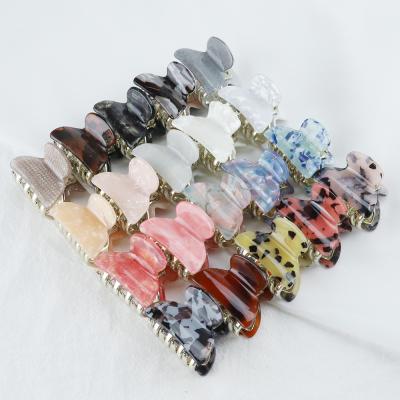 China Women's Korean Wholesale Girls' Hair Accessories Acetate Hair Accessories Fashion Crab Barrette Hair Sling Plastic Acrylic Marbling Claw for sale