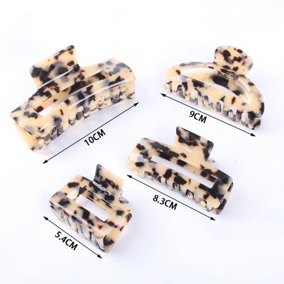 China Fashion Tortoiseshell Hair Accessories Women Ponytail Holder Plastic Acrylic Hair Holds Acetate Hair Claw Clips for sale