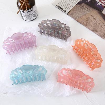 China Fashion Hair Accessories Elegant Women Acrylic Plastic Plastic Ponytail Holder Holds Large Hair Claw Clips for sale