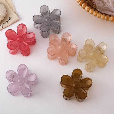 China Factory wholesale sweet big plastic flower crab barrettes ponytail holder hair sling hair claw clip for sale