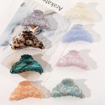 China Korea Large Tortoiseshell Ponytail Holder Barrettes Hair Clamp Acetate Hair Claw Acrylic Marbling Clips for sale