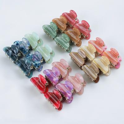 China Stylish Hair Claw Clip Fashion Hair Accessories Cute Girls Kid Small Shiny Dot Leopard Mini Hair Claw Acrylic Hair Clip Acetate Hiarpin Clips for sale