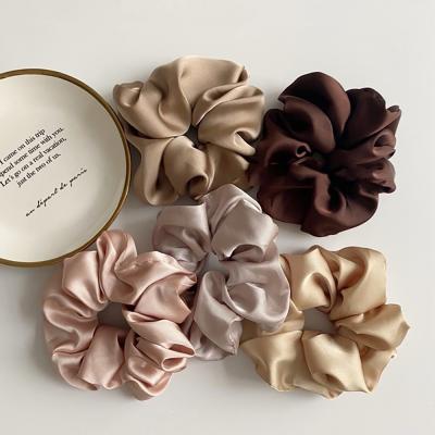 China Fashion Hair Accessories High Quality Women Ponytail Holder Hair Ties Large Silk Scrunchies Elastic Hair Bands for sale