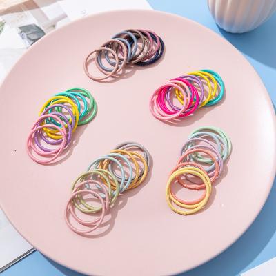 China 100PCS/Set Fashion Candy Hair Accessories Girls Children 3CM Elastic Bands Elastic Hair Bands Macaron Small Band Hair Ties for sale