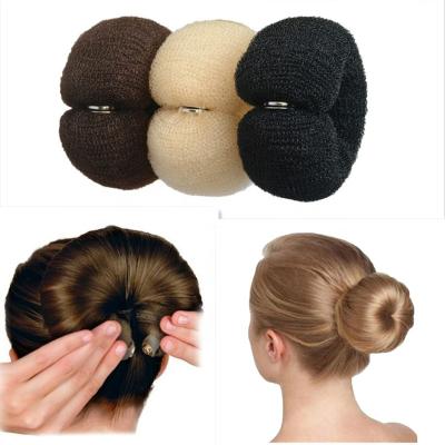 China New Fashion Ladies Donut Hair Tray Hair Dryer Long Buckle Nylon Tie Hair Styling Tools Hair Accessories For Women Girls for sale