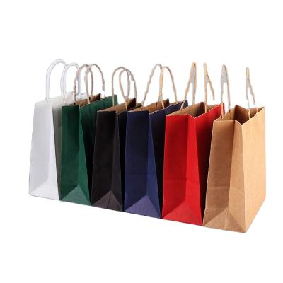 China Environmental Friendly Recycled Materials Kraft Paper Handle Handbag Paper Shopping Bag With Your Own Logo for sale