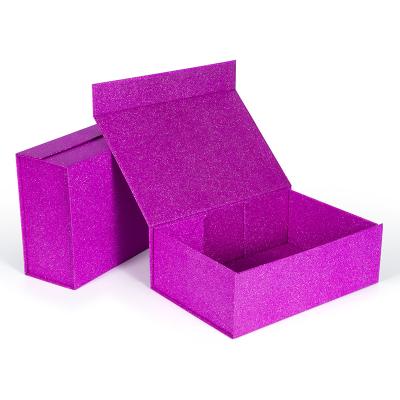 China Recyclable STUFF COOL VALUE RATED Folding and Rigid Lid In-stock Magnetic Storage Boxes with Magnetic Closure Purple Color for sale