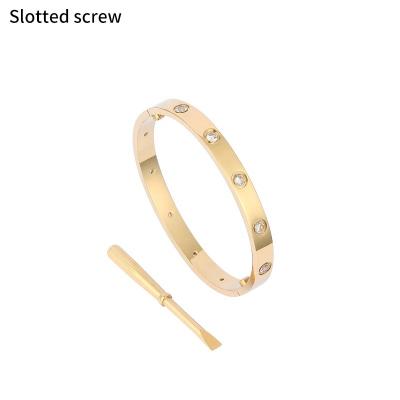 China Fashion Brand Stainless Steel VIS LOVE Stocked Bracelet With Stones For Lady Gold Silver Rose Gold Plated Bracelets for sale