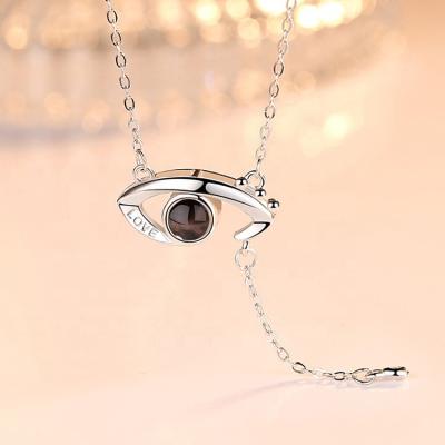 China Latest Stocked Rose Gold Stainless Steel Language Pendant Necklace Of Love 100 I Love You for sale