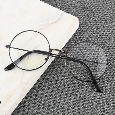 China For Round Frame Ultralight Blue Light Anti Radiation Retro Small Reading Glass Art Glasses Male Female Glasses for sale