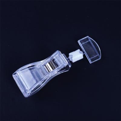 China Adjustable In Any Direction Acrylic Supermarket Advertising Price Tag Holder Clip for sale