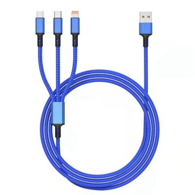 China Multifunctional Data Cable 3 in 1 Fast USB Charging Universal Type-C Android Charging Data Phone Cable for sale