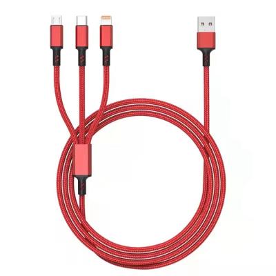 China Multifunctional Nylon Braided 3 In 1 Micro Type C Phone Fast Charging Data USB 3.0 Charger Flex Cable for sale