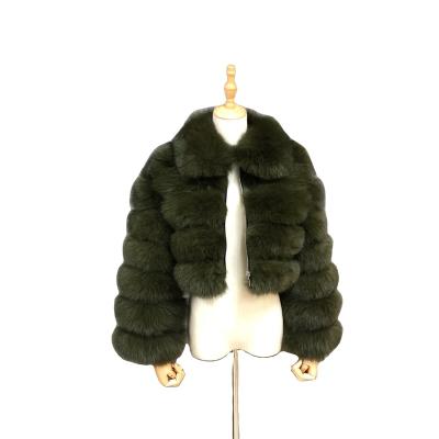 China Custom Made 100 Women's Real Fur Coat Luxury Fluffy Fur Coats For Girls Winter Warm Fox Grown Fur Coat Seller for sale