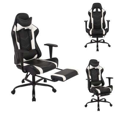 China Adjustable Economical Adult Gamer Chair Silla Silla PU (Height) Leather Gaming Chair With Footrest for sale