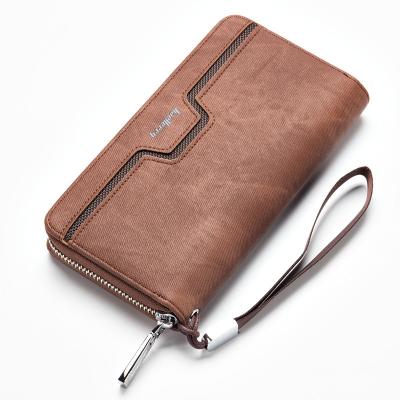 China Baellerry Hot Selling Men's Wallet Waterproof Men's Long Wallet Leather Good Quality Zipper Money Card Holder for sale