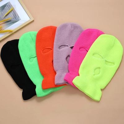 China COMMON 3-hole comfortable knitted black winter ski warmly for sale