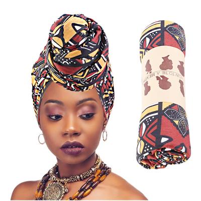 China Fashion Head Wrap Scarf Stretch Turban For Women African Long Hair Head Wraps Head Wrap Soft Tie Head Band for sale