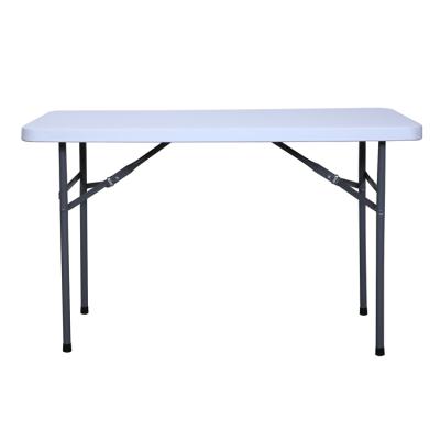 China 4ft Scandinavian Rectangle Small White Light Commercial Plastic Folding Table for sale