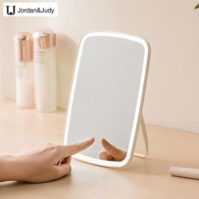 China Xiaomi Jordan Judy LED Lighted Makeup Mirror Desktop Folding Lightweight Cosmetic Portable Smart Mirror for sale